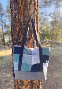 Patchwork Tote Blues