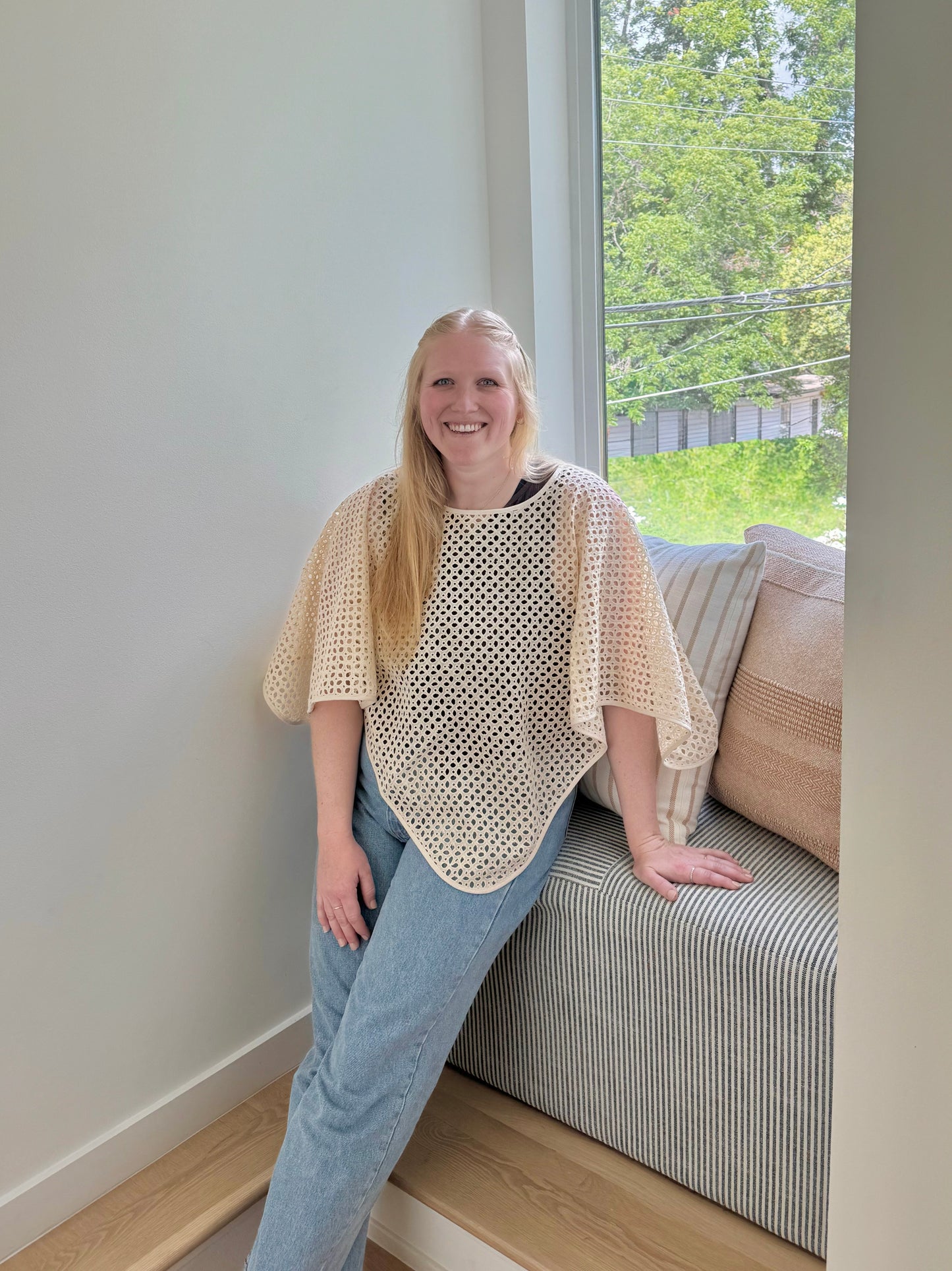 Eyelet Poncho