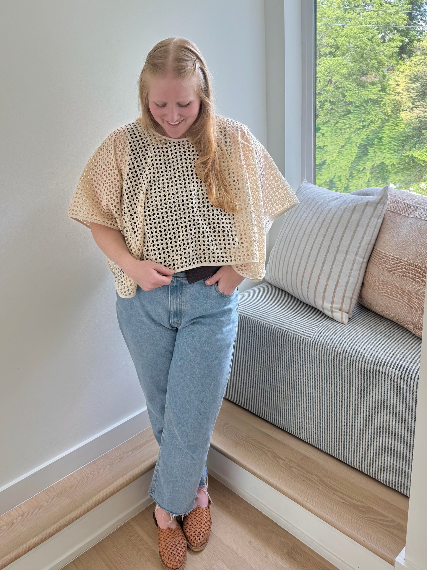 Eyelet Poncho