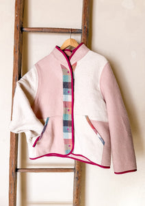 Cream and Pink Fleece Jacket XL