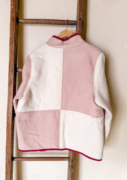 Cream and Pink Fleece Jacket XL