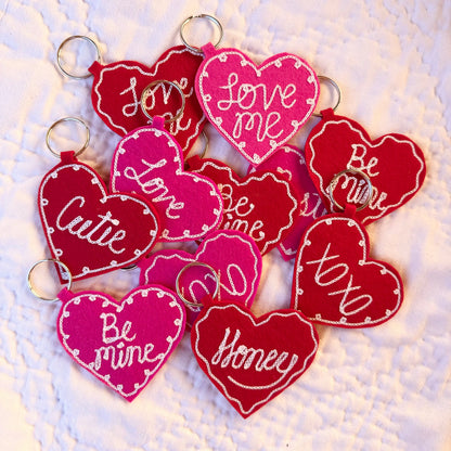 Conversation Heart Keychain