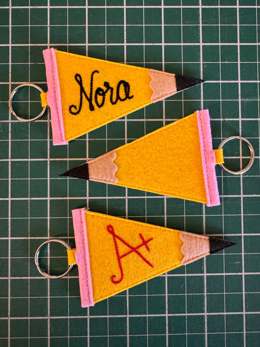 Pencil Pennant Keychain